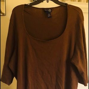 Plus Size 26/28 Lane Bryant Chocolate Brown Top